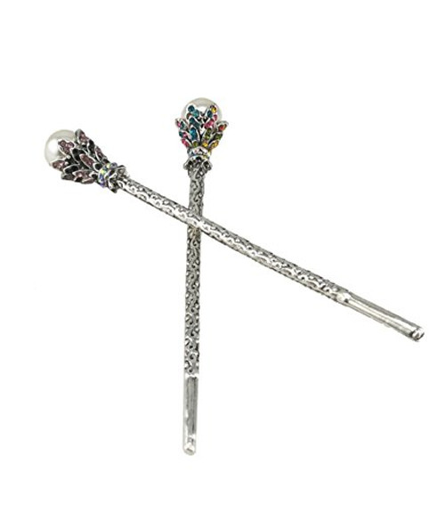 yueton Pack of 2 Vintage Rhinestone Pearl Hair Stick Vintage Hair Chopsticks Hairpin Chignon Pin (Pink+Colorful) yueton Pack of 2 Vintage Rhinestone Pearl Hair Stick Vintage Hair Chopsticks Hairpin Chignon Pin (Pink+Colorful)