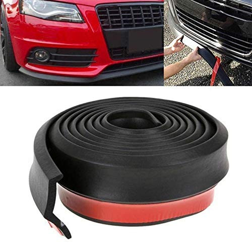 ZHOUMOFZ 2.5M Car Front Bumper Lip Spoiler Universal Splitter Skirt Rubber Protector Body 2.5m Front Bumper Strip