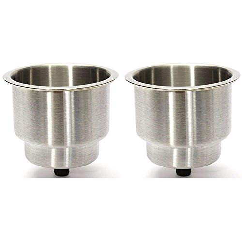 Prairie Metal 2PCS 304 Stainless Steel Drink Holders Built-in Cup Holders for Marine Boat Truck RV