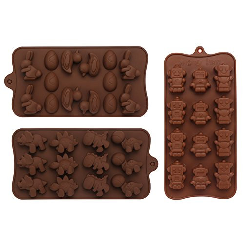 Chocolate molds, Beasea 3pcs Ice Mold Silicone Candy Fondant Chocolate Mold Cake Decoration Non Stick Ice Cube Tray Bakery Tool