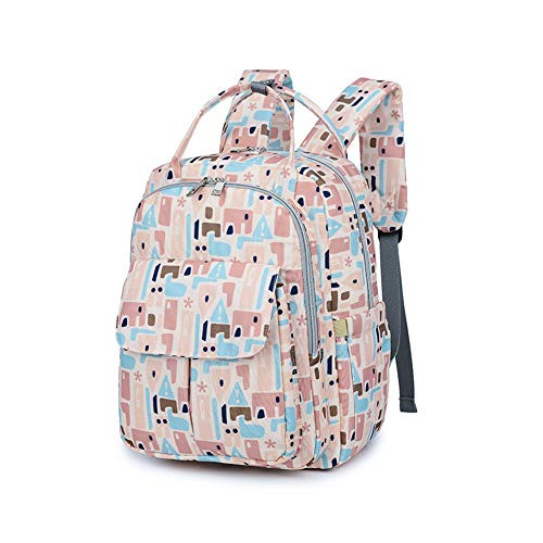 CutePaw Diaper Bag Backpack, Multifunction Baby Diaper Bag Travel Nappy Bags Castle Waterproof Stylish Mummy Backpack castlepink