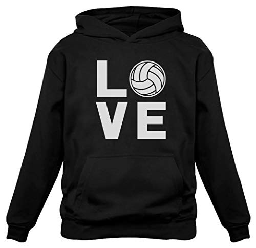 Love Volleyball Sweatshirt Gift for Volleyball Fans Women Hoodie Medium Black