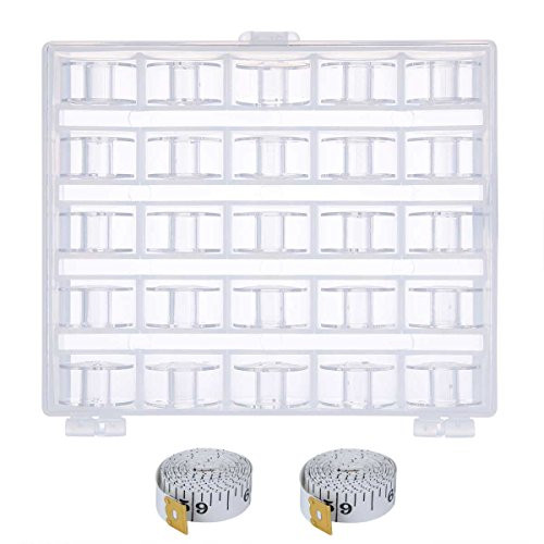 100 Pieces Transparent Plastic Sewing Machine Bobbins Spools with Case for Brother Singer Babylock Janome Kenmore 100 Pieces Transparent Plastic Sewing Machine Bobbins Spools with Case for Brother Singer Babylock Janome Kenmore