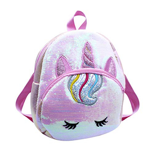 Amamcy Cartoon Shiny Sequins Backpack Schoolbag Casual Daypack Shoulder Bag Satchel for Women Girls Kids