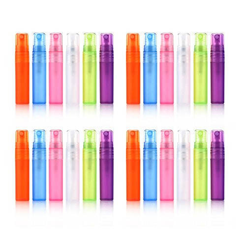 Elfenstal- 24pcs 5ml 1/6OZ Atomizer Empty Matte Plastic bottle Spray Refillable Fragrance Perfume Scent Sample Bottle Clean Cloth for Travel Party Makeup Tool free 3ml Pipette Elfenstal- 24pcs 5ml 1/6OZ Atomizer Empty Matte Plastic bottle Spray Refillable Fragrance Perfume Scent Sample Bottle Clean Cloth for Travel Party Makeup Tool free 3ml Pipette
