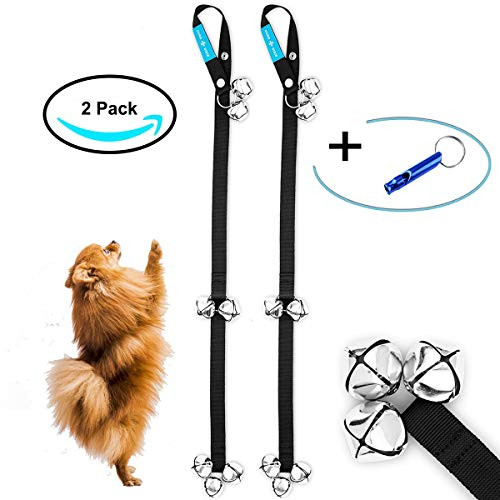 2 Pack Dog Doorbells Premium Quality Training Potty Great Dog Bells Adjustable Door Bell Dog Bells for Potty Training Your Puppy The Easy Way Premium Quality 7 Extra Large Loud DoorBells Plus Whistle