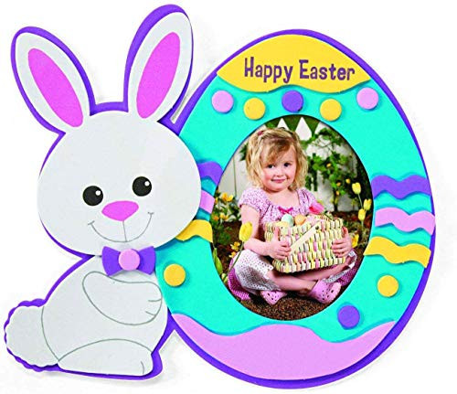 Happy Deals~ Easter Bunny Picture Frame Craft Kits with Magnets - (12 Pack)