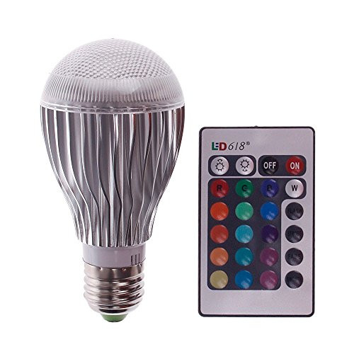 econoLED 10W LED RGB Magic Lamp Light Bulb, Color Changing Spotlight with Remote Control