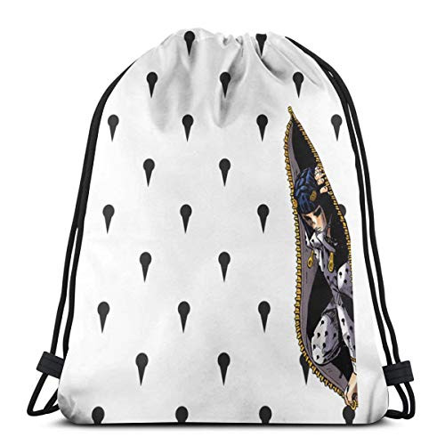 Yasia Jojo - Bruno Bucciarati Pattern Zipper Ver. Drawstring Backpack Sport Bag Gym Sack Yasia Jojo - Bruno Bucciarati Pattern Zipper Ver. Drawstring Backpack Sport Bag Gym Sack