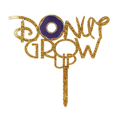 WeBenison Donut Grow Up Gold Glitter Cake Topper, Birthday Party Bunting, Donut Theme Party Decorations for Baby Girl WeBenison Donut Grow Up Gold Glitter Cake Topper, Birthday Party Bunting, Donut Theme Party Decorations for Baby Girl