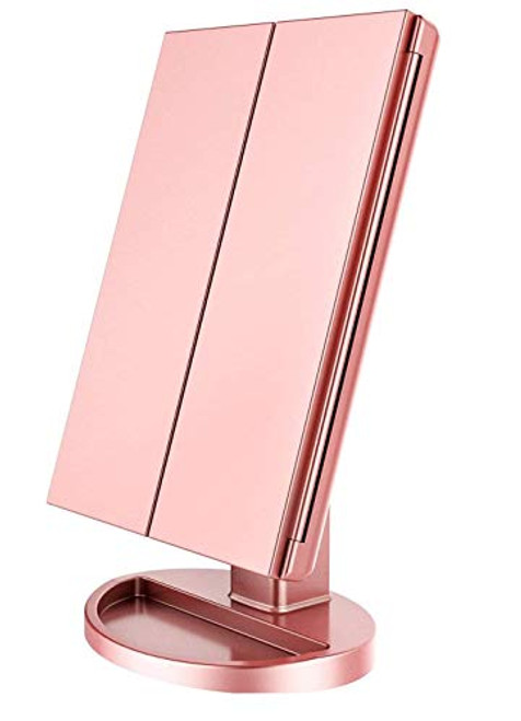 Flymiro Makeup Mirror with LED Lights,1x/2x/3x Magnification,36 LED Lights Vanity Cosmetic Mirror with Touch Screen,180° Adjustable Rotation,Travel Tri-fold Mirror Flymiro Makeup Mirror with LED Lights,1x/2x/3x Magnification,36 LED Lights Vanity Cosmetic Mirror with Touch Screen,180° Adjustable Rotation,Travel Tri-fold Mirror