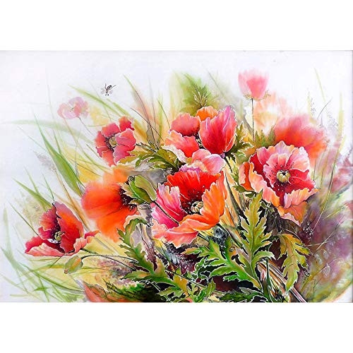 DIY 5D Diamond Painting by Numbers Kits, Beautiful Flowers, Full Drill Rhinestones Paint with Diamonds Crystal Diamond Art (Flower) DIY 5D Diamond Painting by Numbers Kits, Beautiful Flowers, Full Drill Rhinestones Paint with Diamonds Crystal Diamond Art (Flower)