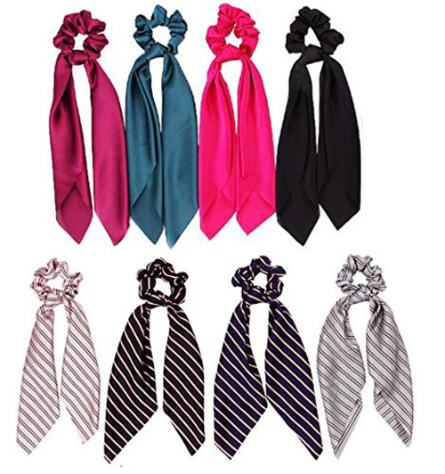 8Pcs Women Hair Scarf Bowknot Streamers Scrunchies Ponytail Holder Summer Headbands Elastic Hair Ties for Girls 8Pcs Women Hair Scarf Bowknot Streamers Scrunchies Ponytail Holder Summer Headbands Elastic Hair Ties for Girls