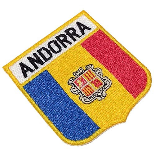 Andorra Shield Flag Emblem 100% Embroidered Patch Iron or Sew