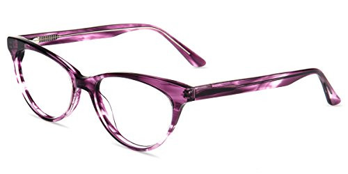 Firmoo Blue Light Blocking Glasses, Anti Headache Anti Eye Strain, Cat Eye Computer Glasses, Bluelight Blocker Eyeglasses for Women(Purple Frame)