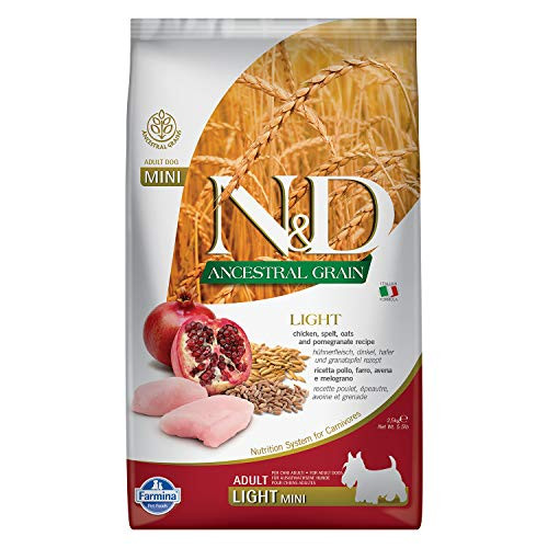 Farmina Light Ancient Grain Chicken Pomegranate Dry Dog Food for Adult Mini Breeds, 5.5 Pounds Farmina Light Ancient Grain Chicken Pomegranate Dry Dog Food for Adult Mini Breeds, 5.5 Pounds