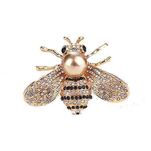 Honey Bee Brooches Crystal Insect Themed Bee Brooch Animal Fashion Shell Pearl Brooch Pin Gold Tone (Gold Pearl) Honey Bee Brooches Crystal Insect Themed Bee Brooch Animal Fashion Shell Pearl Brooch Pin Gold Tone (Gold Pearl)