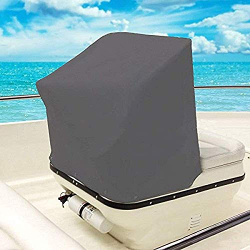 QCWN Boat Center Console Cover, Heavy Duty Waterproof Oxford Protective Covers for Center Console Boat Helm or Boat Flip-Flop Seat (Black)