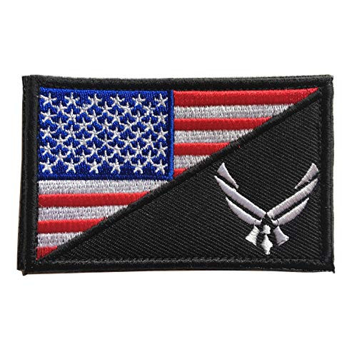 USAF Flag USA Air Force Logo Embroidered Military Tactical Hook & Loop Decorative Patch