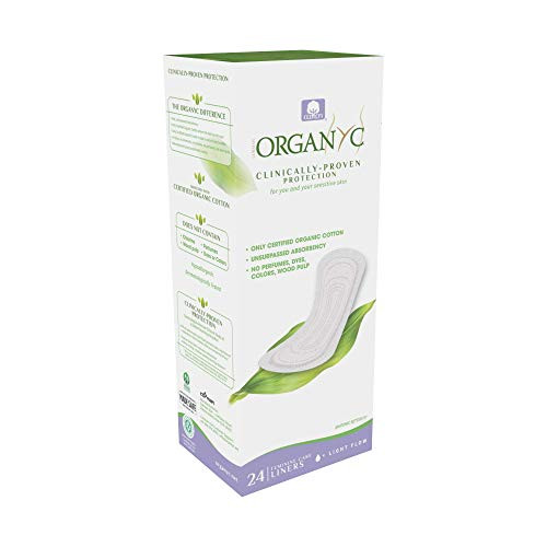 Organyc 100% Certified Organic Cotton Panty Liner  Everyday Pantiliner, Light Flow (24 Count)