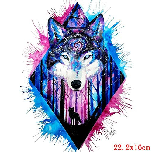 ESH7 Iron On Transfer Patch Colorful Wolf Animals Painting Thermal Transfer A-Level Washable Stickers for Clothes T-Shirt Jacket Jeans Pants Handbag DIY ESH7 Iron On Transfer Patch Colorful Wolf Animals Painting Thermal Transfer A-Level Washable Stickers for Clothes T-Shirt Jacket Jeans Pants Handbag DIY