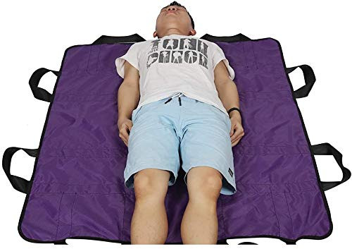 HNYG 39"x47" Transfer Blanket with Reinforced Handle for Patient Transfer, Turning, and Repositioning in Beds, Hospitals and Home Care, Sturdy Position Bed Pad (Purple)