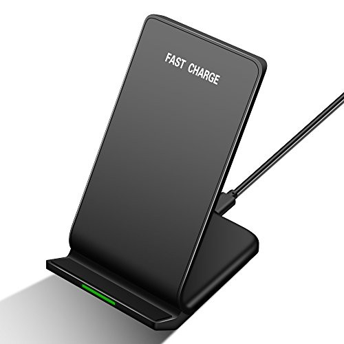 iPhone X Wireless Charger,EMNT Fast 10W Wireless Charging Pad Stand for Samsung Galaxy Note 8 S8 S8 Plus S7 S7 Edge Note 5 S6 Edge Plus, Standard Charge for Apple iPhone X/8/8 Plus
