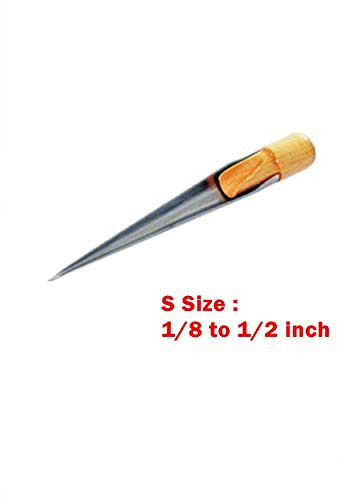 TuoP Marine Rope Splicing Spike FID with Wood Handle, 304 Stainless Steel, Swedish Style for Line Wire Diameter 1/8 to 1/2 inche (Package Include Small Size Only)