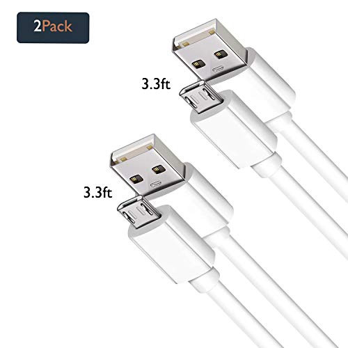 Micro USB Cable, USB to Micro USB Cable Cord Pack of 2 (3.3ft, 1m) Micro USB Fast Charging and Data Transfer Charger Cable Compatible with Android, Galaxy, PS4, Xbox, Kindle Fire, Nokia (BB002P2)