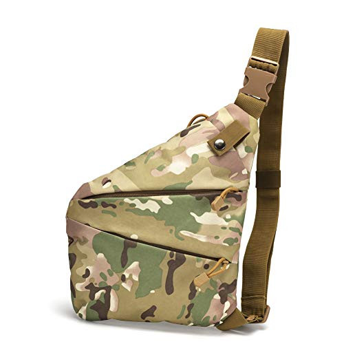 Sling Bag for Men Women, Lightweight Sling Bag Crossbody Waterproof Shoulder Chest Bag Small Military Style Sling Backpack (CP)