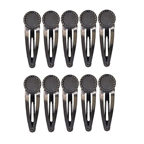 20pcs Snap Hair Clips Hair Barrette Hairpins with Cabochon Bezel Tray Jewelry Making Findings - Black 20pcs Snap Hair Clips Hair Barrette Hairpins with Cabochon Bezel Tray Jewelry Making Findings - Black