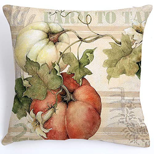 axsl Fall Pumpkin Throw Pillow Cover Autumn Decor Pumpkins Pillow Cuhion Cover Case for Couch Sofa Home Decoration Fall Pillows Linen 18 X 18 Inches