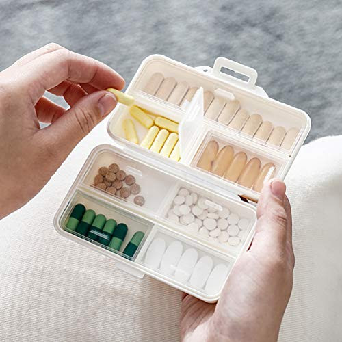 Travel Pill Box Weekly Pill Organizer Cute Medicine Organizer 7 Day AM PM Small Pill Case, Vitamins Dispenser with 7 Compartments, Large Daily Supplement (White) Travel Pill Box Weekly Pill Organizer Cute Medicine Organizer 7 Day AM PM Small Pill Case, Vitamins Dispenser with 7 Compartments, Large Daily Supplement (White)