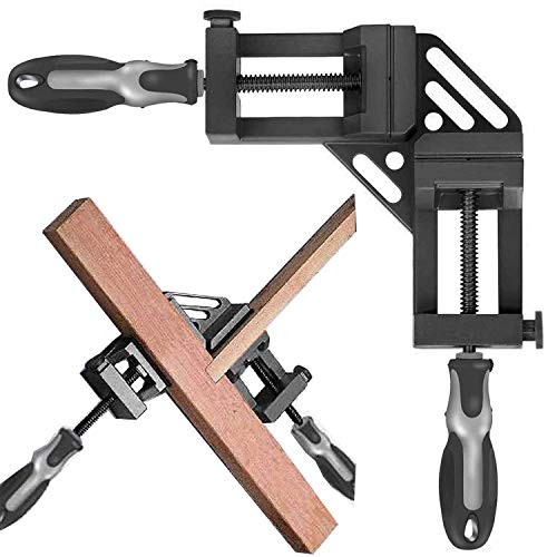 ODELENWA Double Handle 90° Right Angle Clamp/Corner Clamp with Aluminum Alloy Body, Upgrade Steel Nut for Welding, Quick-Jaw Corner Clamp for Wood-working, Photo Framing