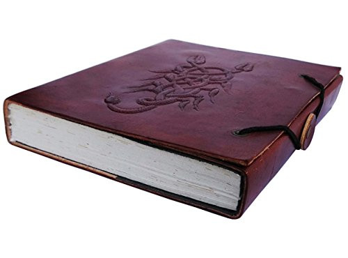 KK's leather Journal Writing Notebook 6" inch Antique Handmade Leather Bound Daily Notepad for Men & Women, Best Gift for Art Sketchbook, Travel Diary & Notebooks to Write in