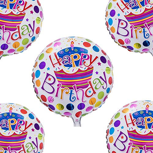 Happy Birthday Foil Mylar Helium Balloon, 18" Round Foil Balloon, Pack of 20 Happy Birthday Foil Mylar Helium Balloon, 18" Round Foil Balloon, Pack of 20
