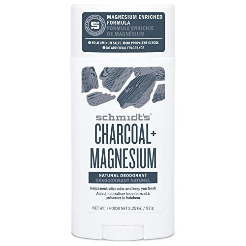 Schmidt's Natural Deodorant for Men and Women, 24 Hour Odor Protection and Freshness Charcoal + Magnesium Aluminum Free, Vegan, Certified Cruelty Free, 3.25 oz