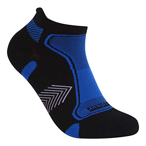 Golf Ankle Socks, Three street Unisex Dry Cooler Cushion Ankle Socks Athletic Performance Yoga No Show Sock Breathable Soft Running Workout Anti Odor Low Cut Socks Black Blue S