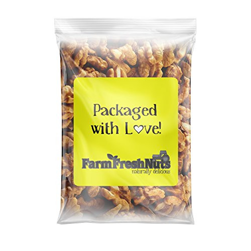 CALIFORNIA WALNUTS RAW - Shelled Halves & Pieces - Great Source of Omega 3 - Super Crunchy - (5 LB) - Farm Fresh Nuts Brand. CALIFORNIA WALNUTS RAW - Shelled Halves & Pieces - Great Source of Omega 3 - Super Crunchy - (5 LB) - Farm Fresh Nuts Brand.