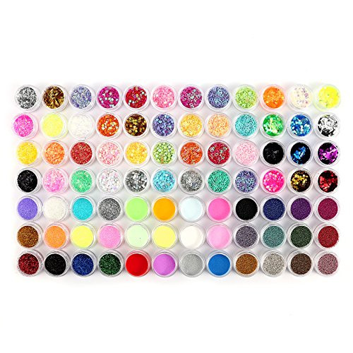 Anladia 84 Mix Colors Nail Art Craft Acrylic Fine Glitter Powder Dust Beads DIY Decoration