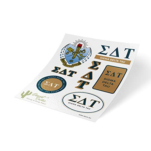 Sigma Delta Tau Standard Sticker Sheet Decal Laptop Water Bottle Car Delts Sig Delt (Full Sheet - Standard)
