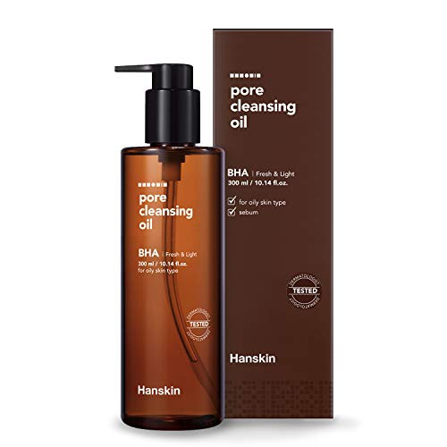 Hanskin Pore Cleansing Oil, Gentle Blackhead Cleanser and Makeup Remover for Combination and Oily Skin [BHA/10.14 oz]