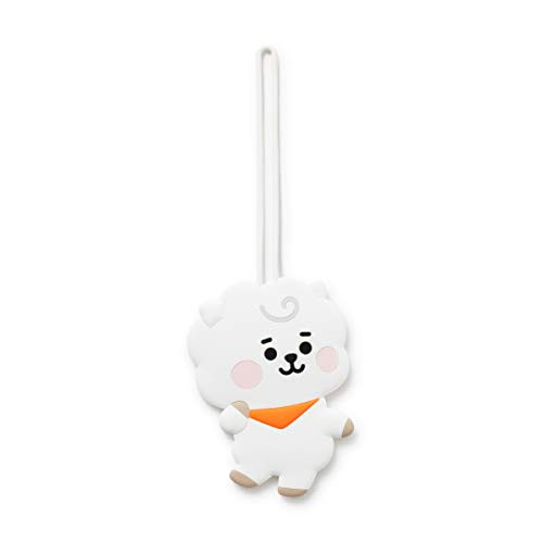 BT21 Official Merchandise by Line Friends - Baby Series RJ Character Silicone Name ID Badge Holder, White