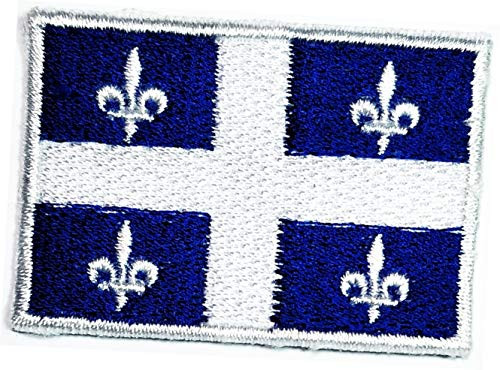 Quebec Flag Iron On sew on Patch Size Mini 1.2X1.7 inches. Quebec Flag Country National Emblem Iron On Sew On Patch Military Uniform Emblem Logo Clothes Jacket Jeans Cap Backpacks (05)