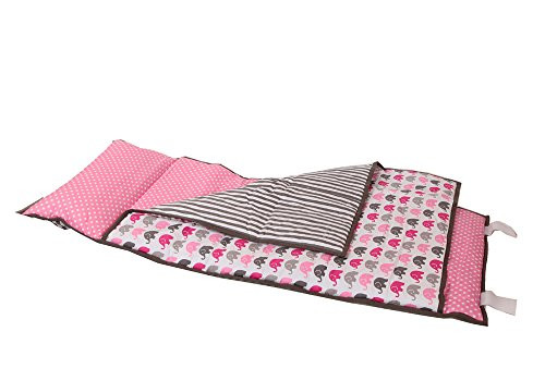 Bacati - Elephants Nap Mat (Pink/Grey)