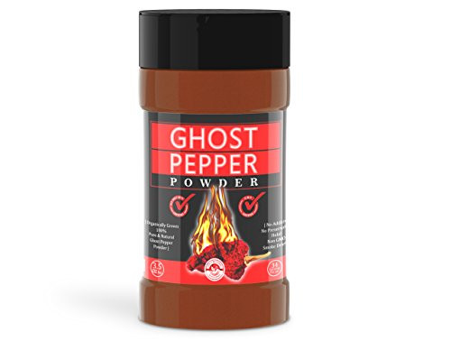 Ghost Pepper Powder- 3.5 Oz, Smoked, Hottest & Spicy chilli powder (SMOKED BHUT JOLOKIA POWDER) Organically Grown - 3.5 Oz