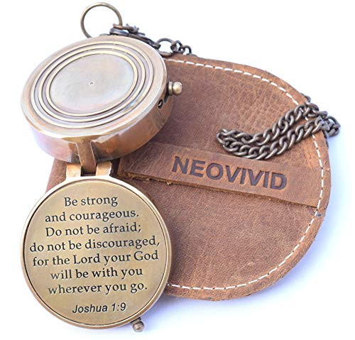 NEOVIVID Be Strong and Courageous, Do Not Be Afraid Engraved Compass, Joshua 1 9 Engraved Gifts, Confirmation Gift Ideas, Baptism Gifts, Missionary Gifts, Birthday Gifts NEOVIVID Be Strong and Courageous, Do Not Be Afraid Engraved Compass, Joshua 1 9 Engraved Gifts, Confirmation Gift Ideas, Baptism Gifts, Missionary Gifts, Birthday Gifts