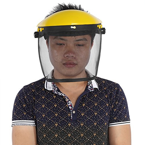 Mower Helmet Hat, Full Face Protector Mesh Visor Muffs Hard Hat Accessories Tool for Logging Brushcutter Forestry Protection Landscaper Brush