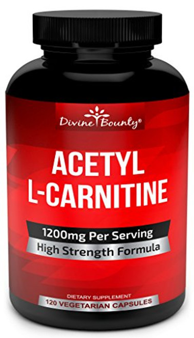 Acetyl L-Carnitine Capsules 1200mg Per Serving - L Carnitine Supplement 120 Vegetarian Capsules