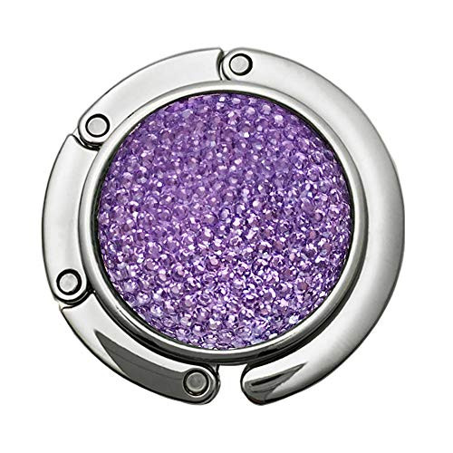 Grtdrm Rounded Pattern Premium Foldable Handbag Bag Purse Hanger Table Hook Holder (Purple)